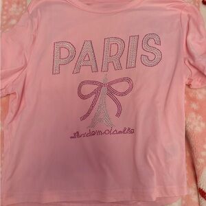 SHEIN Pink Paris Tee Short Sleeve
